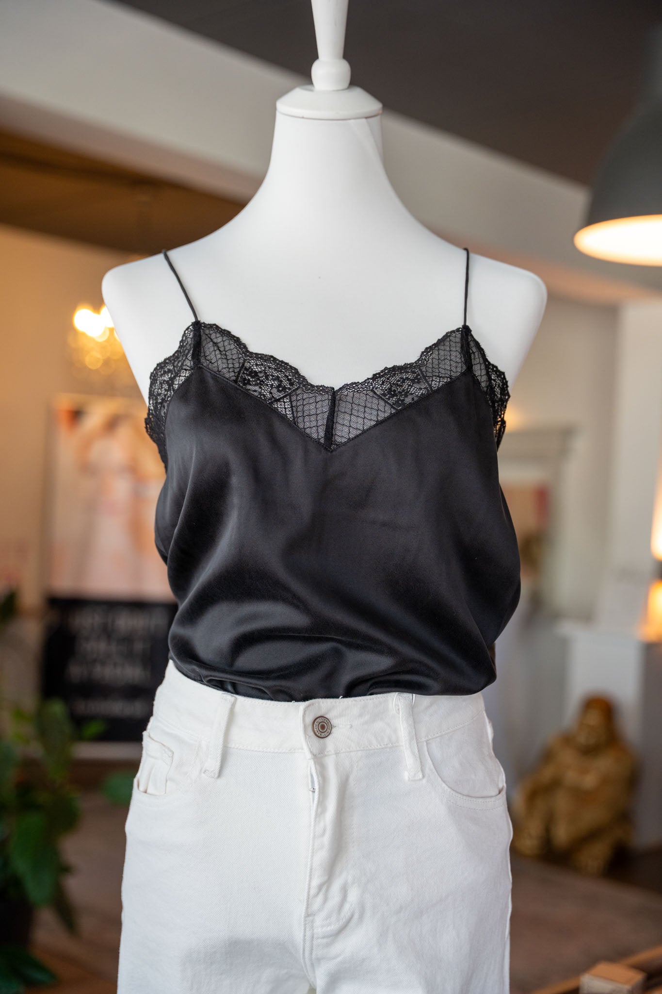 Romantisches Seidentop Schwarz