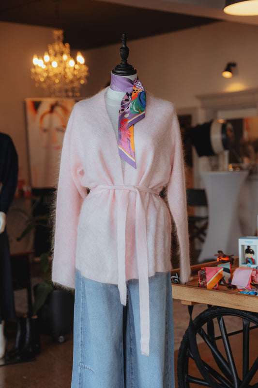 "Bloom" Strickjacke aus Gebürsteten Kaschmir