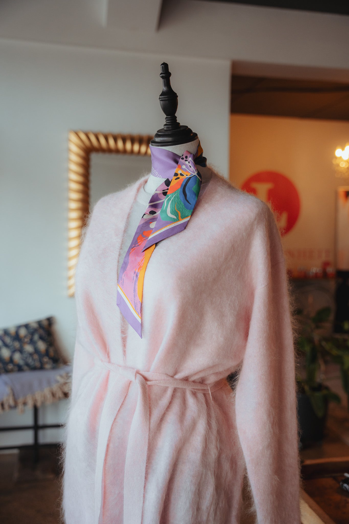 "Bloom" Strickjacke aus Gebürsteten Kaschmir