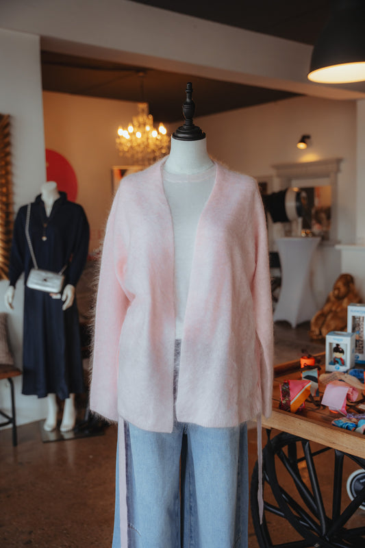 "Bloom" Strickjacke aus Gebürsteten Kaschmir