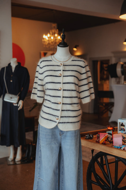 "Bloom" Strickjacke aus gebürstetem Kaschmir